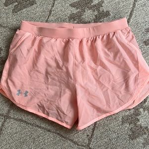 Coral Under Armour running shorts!